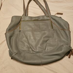 Leather tote bag